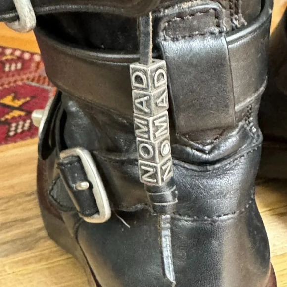 Coach Black Leather White Shearling Silver Hardware Zip Moto Biker Boot Size 7 - Picture 12 of 17